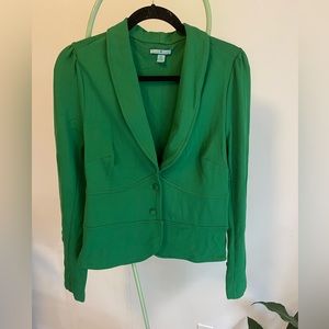 Green fitted jersey blazer